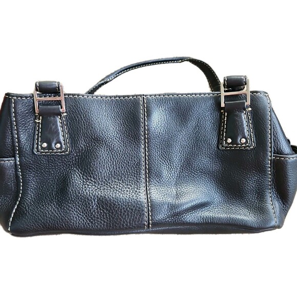 Fossil Black Pebbled Leather Shoulder Bag Satchel And Wallet EUC - Picture 5 of 16